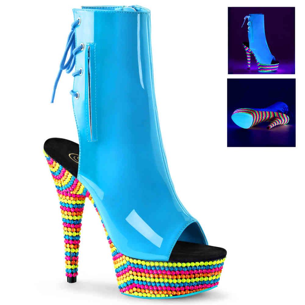 Pleaser - DELIGHT1018RBS Plateau Laarzen - Blauw/Multicolours Product image
